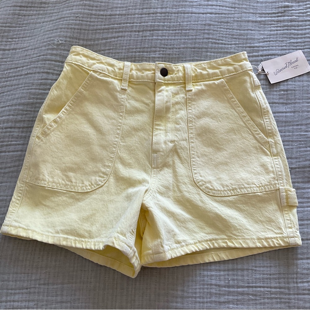Bright Yellow Denim Shorts